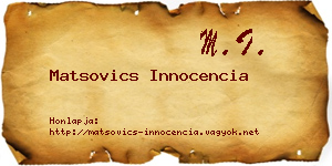 Matsovics Innocencia névjegykártya